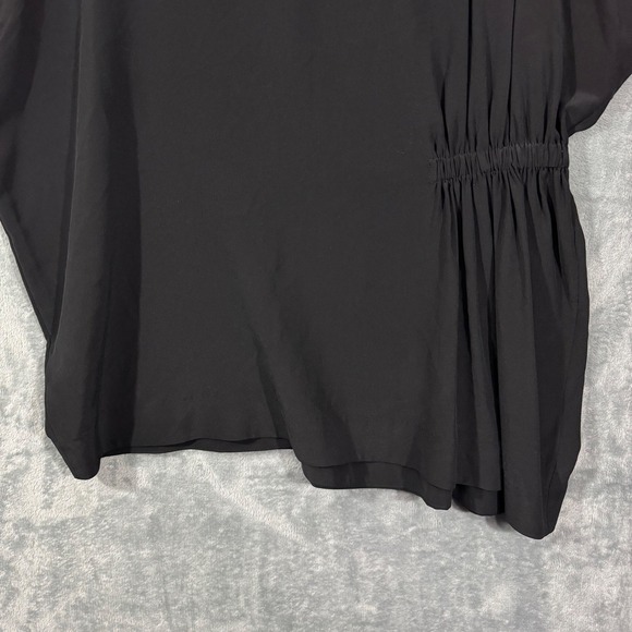 COS Boat Neck Ruched Side Black Silk Top Size 2 - Picture 14 of 14